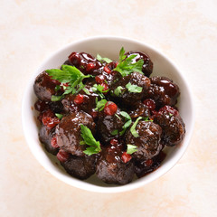 Meatballs with cranberry sauce