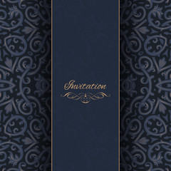 Vintage vector seamless pattern in east style.Place for text.Ornate element for design.Use for decoration wallpaper , design postcards , fabric .