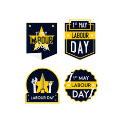 Naklejka premium Labour day label collection vector sign, symbol and badge holiday