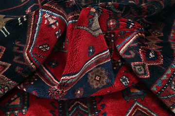 Old and modern Persian Colourful Arabesque and handmade carpet, rug gelim, and Gabbeh with the...