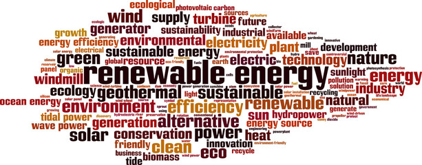 Renewable energy word cloud