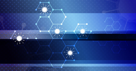 Abstract background of molecular lattice virus molecules. Suitable for coronavirus information