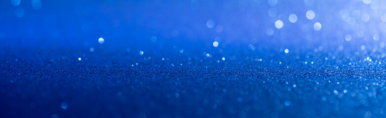 Naklejka na ściany i meble blue bokeh lights defocused effect lens. abstract background