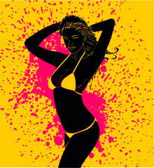 Brazil samba girl print embroidery graphic design vector art