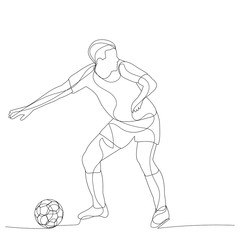 Plakat sketch of a soccer player with a ball