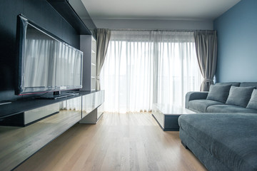 Modern living room in bright colors