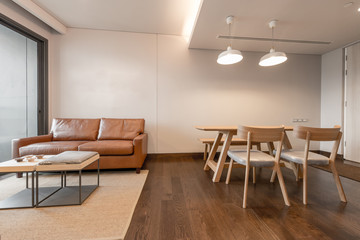 Modern living room design with sofa