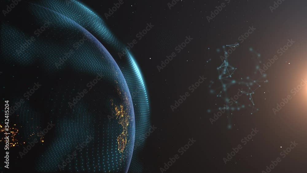 Canvas Prints earth world plexus rotation half orb dark blue