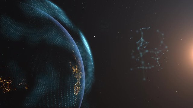 Earth World Plexus Rotation Half Orb Dark Blue