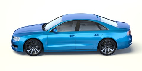 3D rendering of a brand-less generic concept car in studio environment