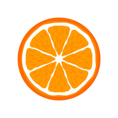 Orange slice citrus fruit icon bright art vector
