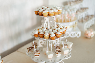 tasty sweet desserts in assortment