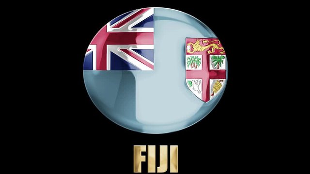 3D intro illustration intro representation of the flag and country of Figi