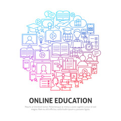 Online Education Circle Concept