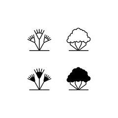 Tree Line and Solid Icon Logo Vector Symbol