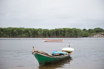 Naklejka na ściany i meble boats on the river