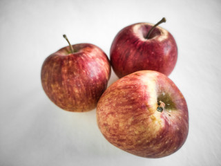 Fresh red Apple, close-up on a black and white background