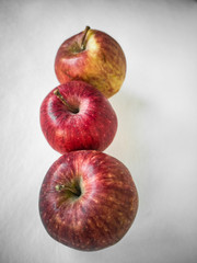 Fresh red Apple, close-up on a black and white background