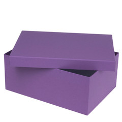purple square cardboard box with lid for gift