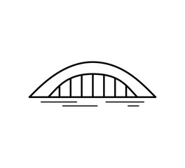 Arch bridge line icon isolated on white background. Different types of bridges. Urban architecture. Vector illustration.