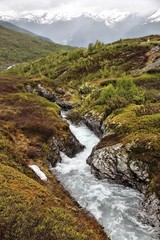 Naklejka na ściany i meble Tundra landscape in Norway