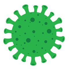 Green coronavirus vector icon illustration minimalist covid-19 symbol