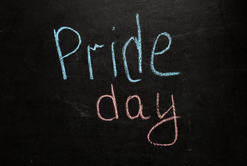 Concept of LGBT. Pride day chalk drawed on a black desk. Human rights concept. Spase for text. Heart sexual orientation. homosexuality and bisexuality. transgender love. gay pride.