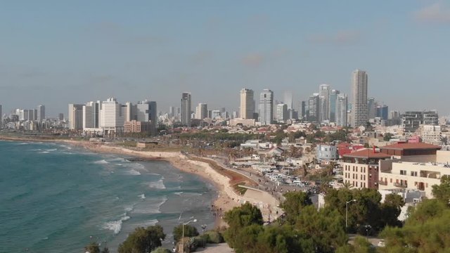 Drone Shot Tel Aviv Yafo Jaffa Israel Beach