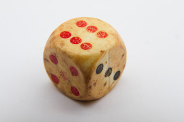 A dice on white background