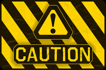 Caution Banner. Yellow and Black Safety Background. Warning Wallpaper