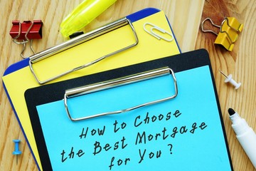Financial concept meaning How to Choose the Best Mortgage for You with sign on the piece of paper.