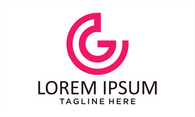 ILLUSTRATION LETTER GC OR CG CIRCLE LOGO DESIGN CONCEPT