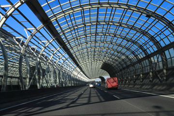 Warszawa, ruch uliczny, tunel