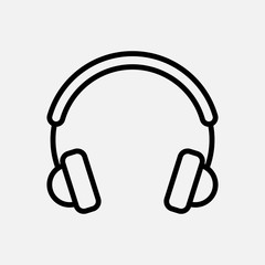Headphone icon designed in outline style