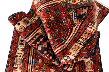 Old and modern Persian Colourful Arabesque and handmade carpet, rug gelim, and Gabbeh with the pattern.