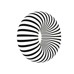 optical illusion vector ring geometric 3d