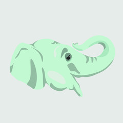 blue elephant vector art illustration logo