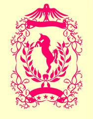 Tattoo tribal horse print embroidery graphic design vector art