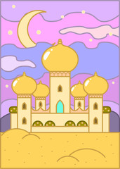 Background Illustration A4 - Oriental Castle