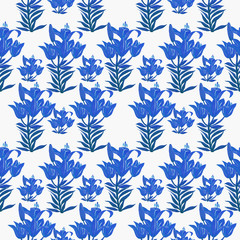 blue lily pattern isolate object white background flower