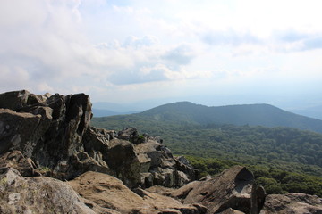 mountain landscape with blue sky and clouds