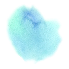 Light blue watercolor texture with soft edges. Hand painted raster delicate background.
