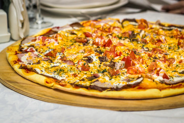 Big pizza on the table