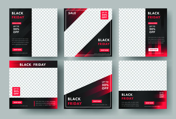 Fashion Sale. Black Friday Social Media Post Banner Template.With Modern Abstract Color Composition. Vector