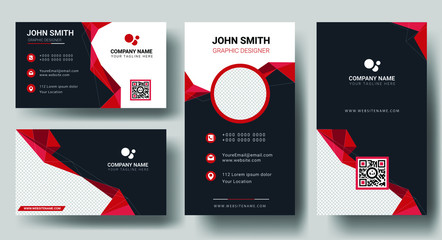 Set dark cards in a modern vector design