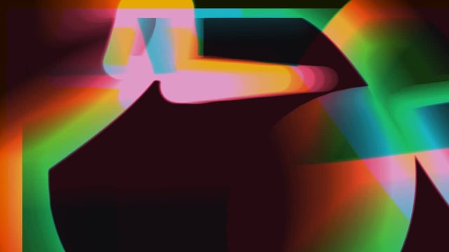 Messed colorful shapes animation. Mesmerizing digital motion design. Vibrant glowing objects in weird movement. Animated neon color lines on black background. Abstract gradient visuals.