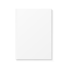Template of blank cover book isolated on white background. Vector illustration. It can be used for promo, catalogs, brochures, magazines, etc. Ready for your design.	EPS10.