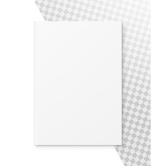 Template of blank cover book isolated on white background. Vector illustration. It can be used for promo, catalogs, brochures, magazines, etc. Ready for your design.	EPS10.