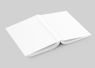 Template of blank cover book on grey background. Vector illustration. It can be used for promo, catalogs, brochures, magazines, etc. Ready for your design. EPS10.