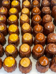 Topped Canelé on display

